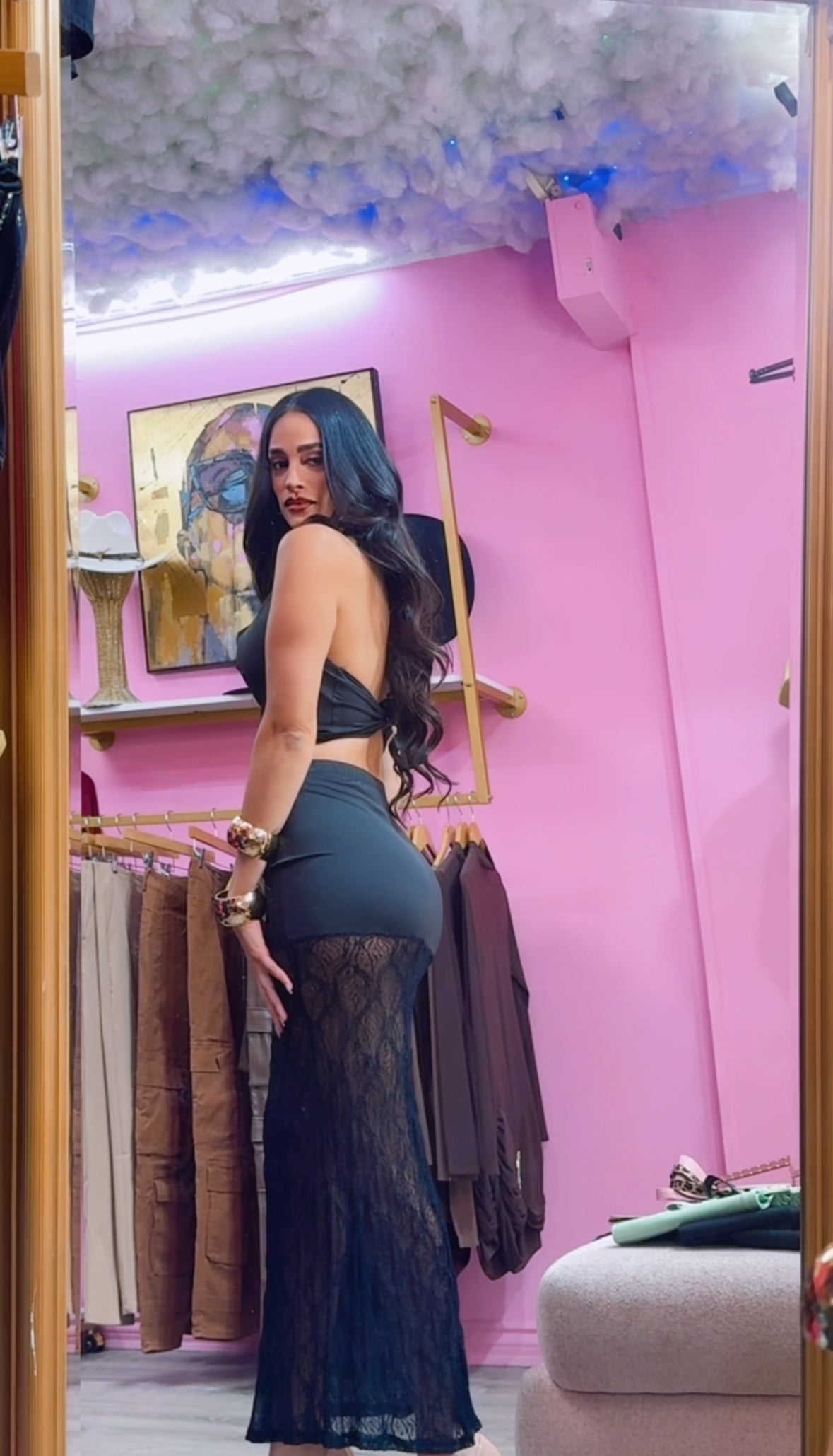 Midnight Lace Illusion Gown