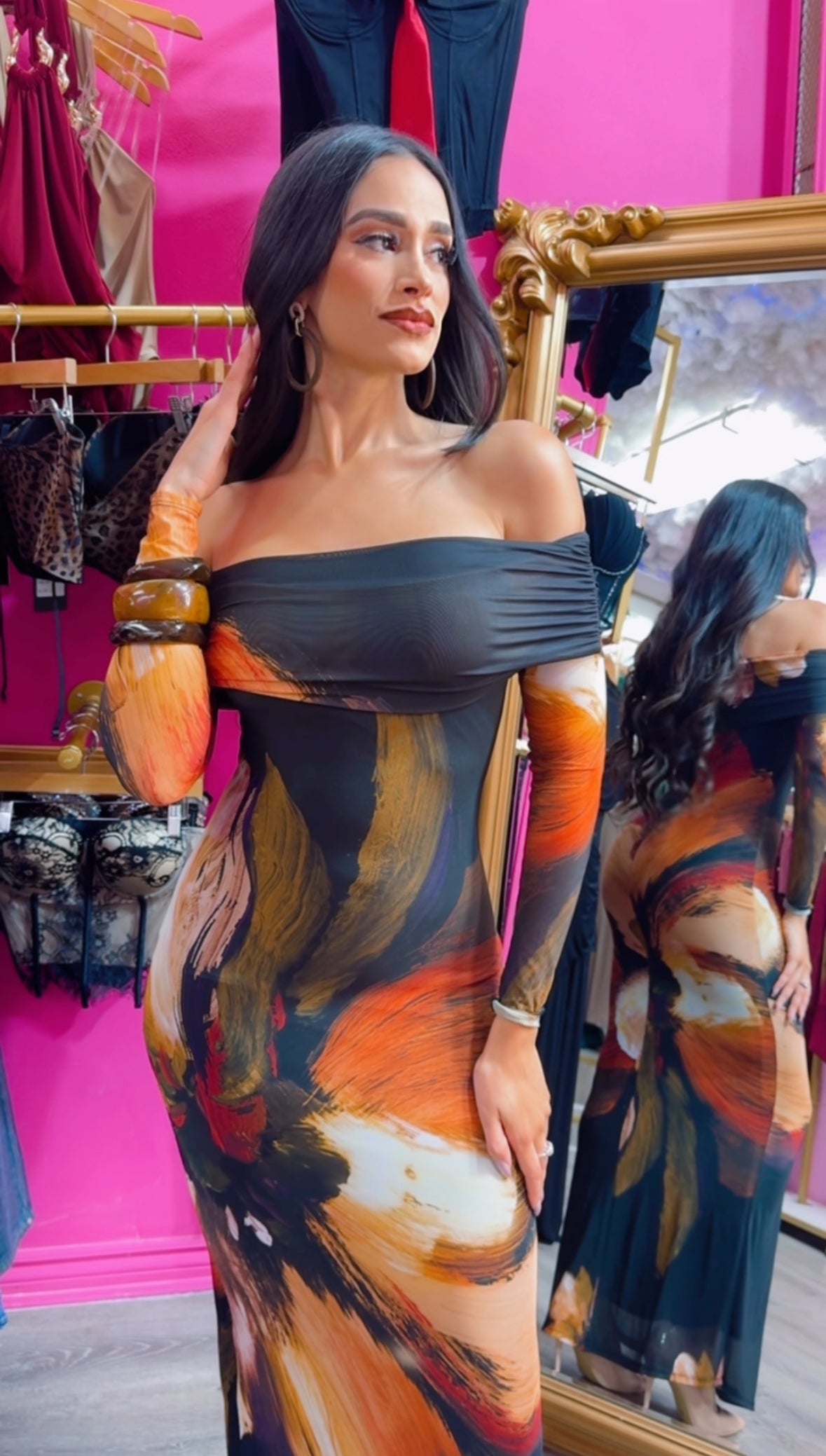 Sunset Muse Off-Shoulder Maxi Dress